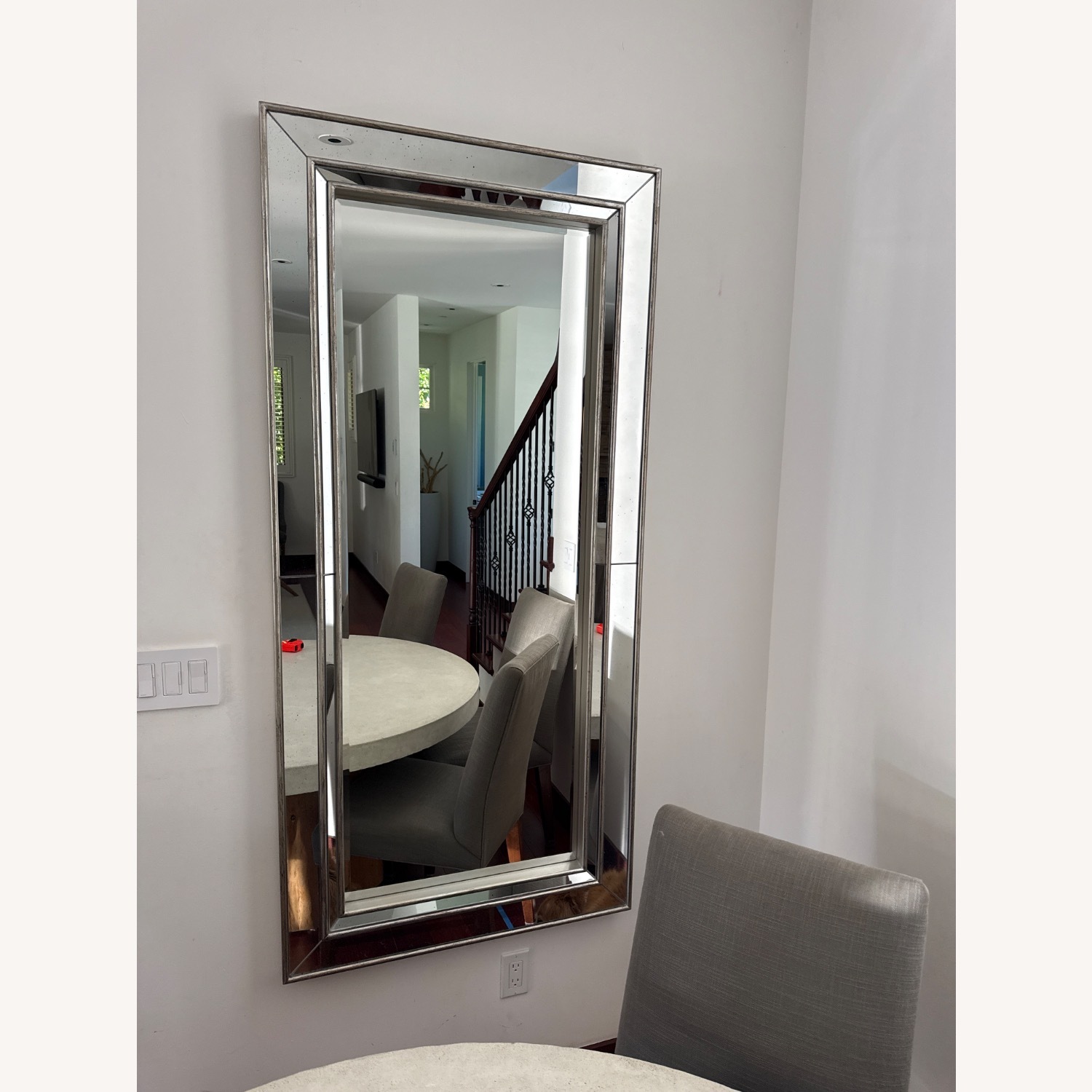 Pottery Barn Silver Glass Wall Mirror - image-1