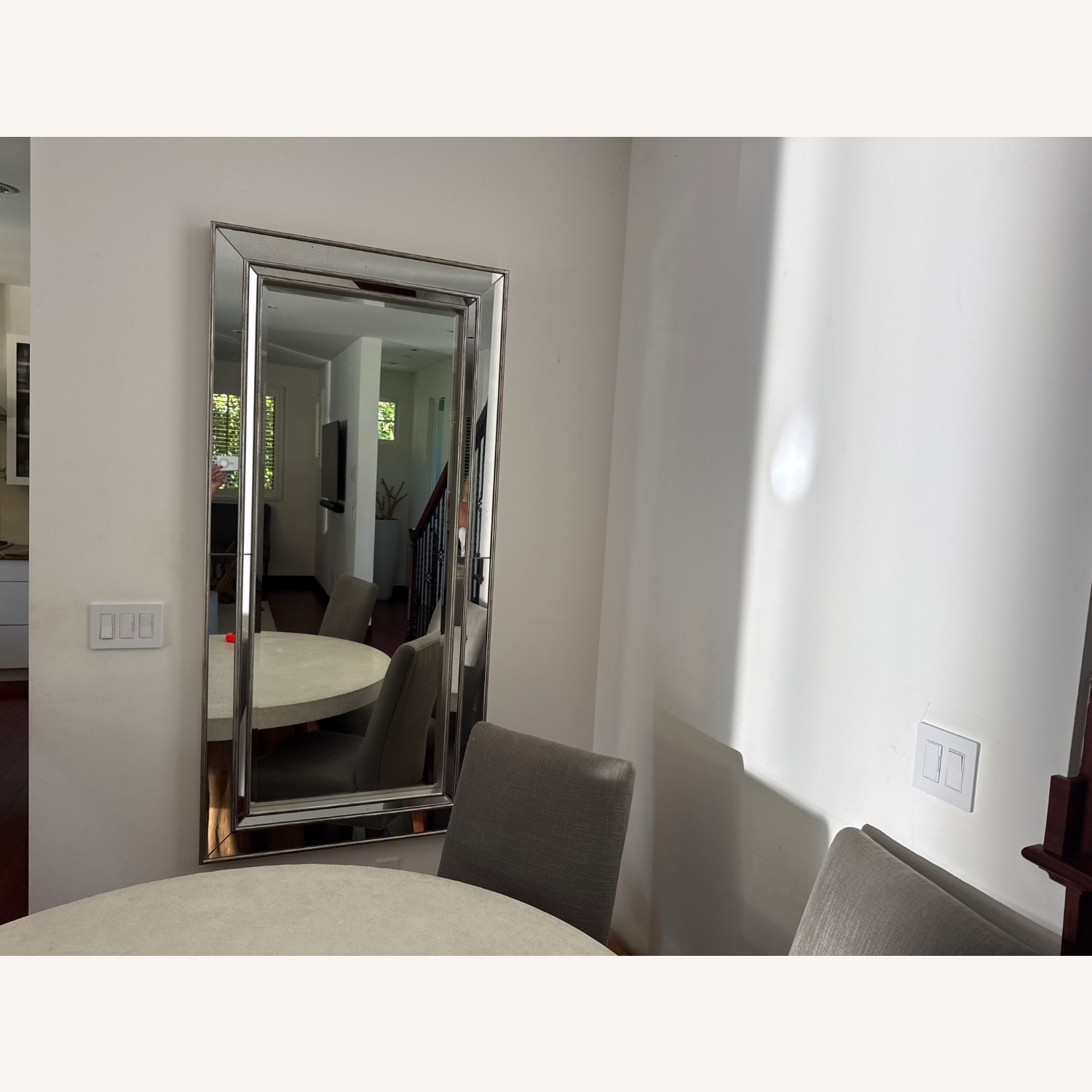 Pottery Barn Silver Glass Wall Mirror - image-3