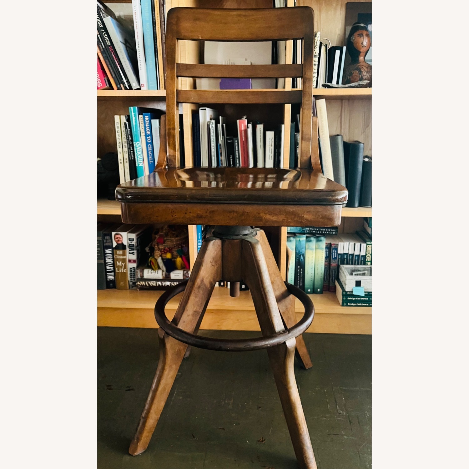Vintage Drafting Stool Swivel Chair Gunlocke 1940s - image-5