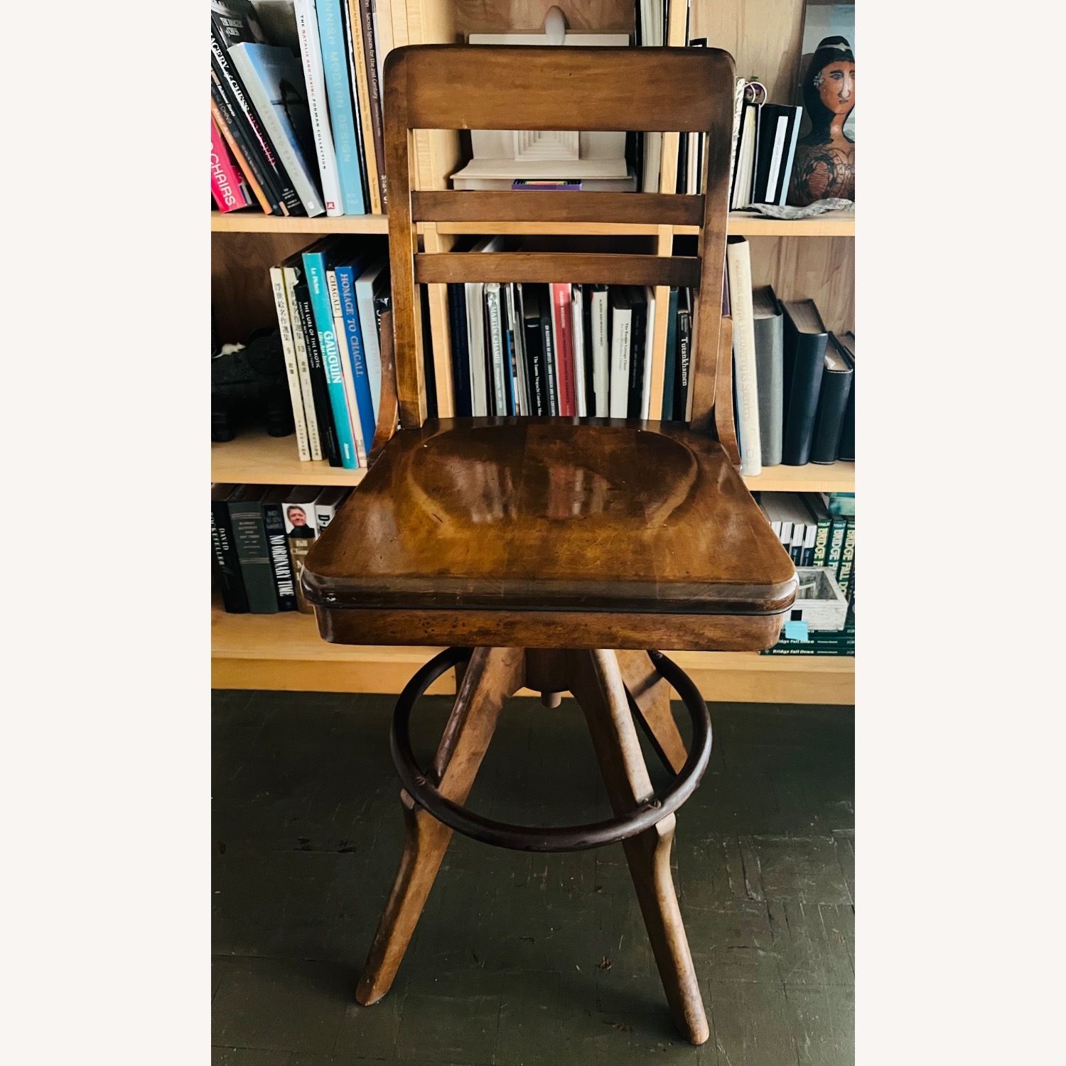 Vintage Drafting Stool Swivel Chair Gunlocke 1940s - image-4