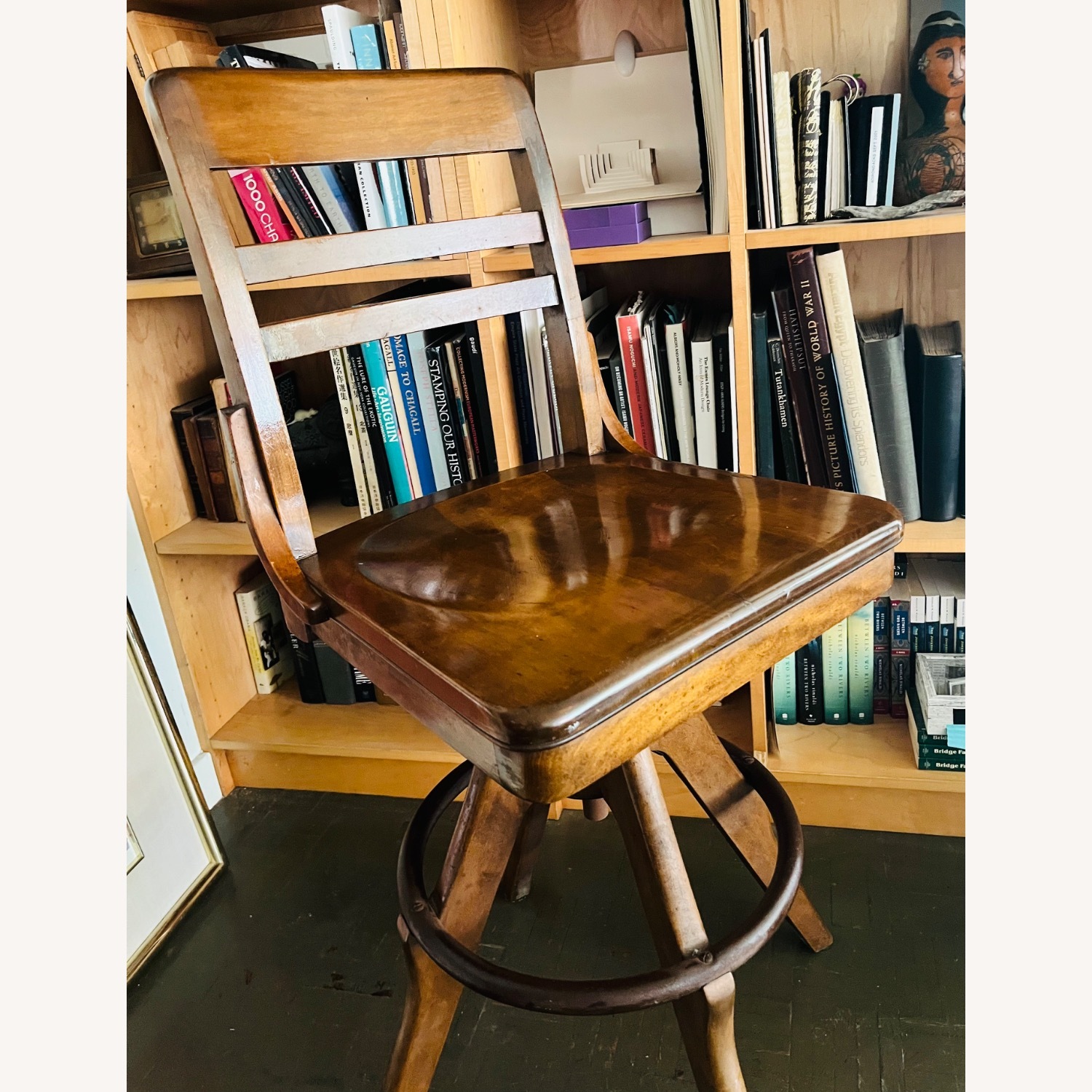 Vintage Drafting Stool Swivel Chair Gunlocke 1940s - image-2