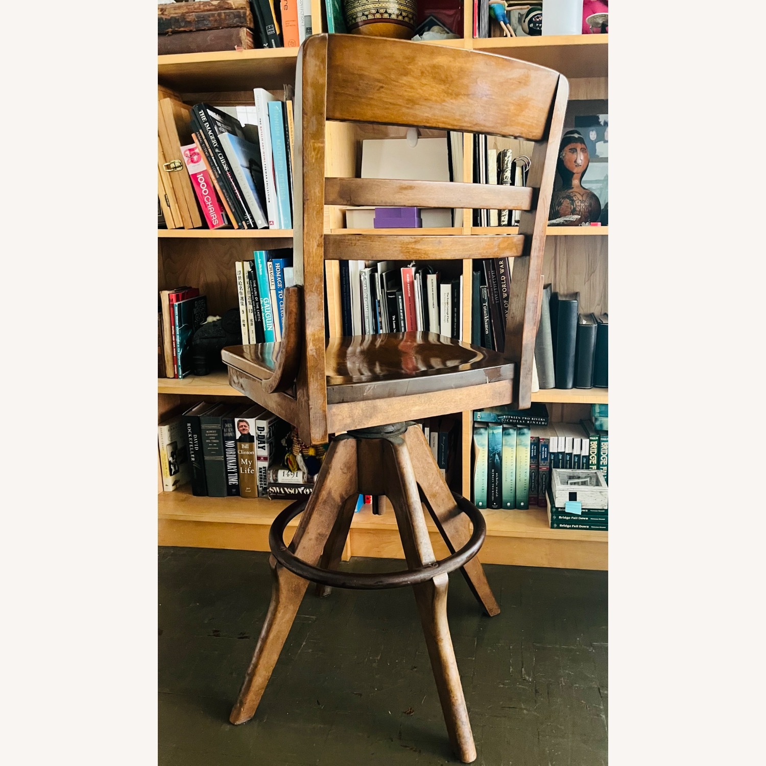 Vintage Drafting Stool Swivel Chair Gunlocke 1940s - image-7