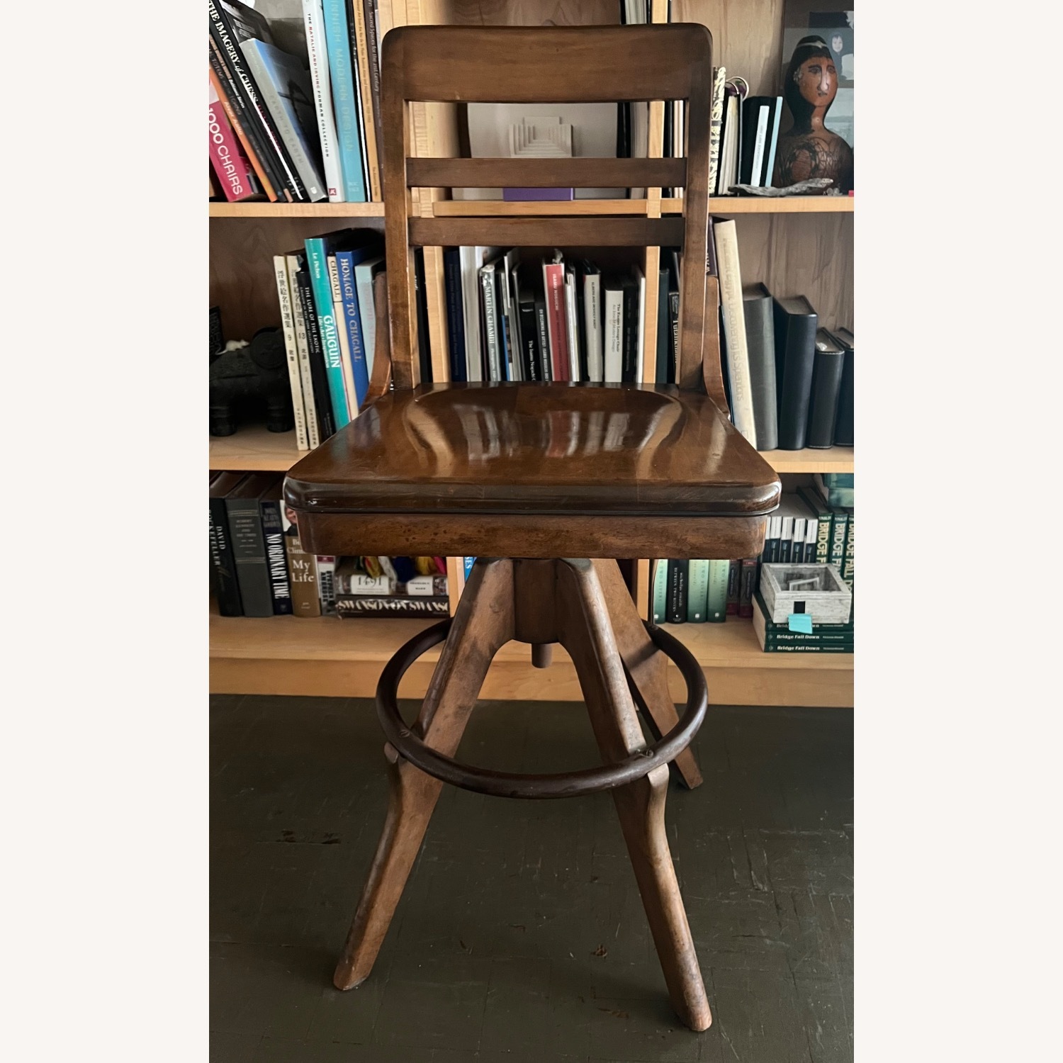 Vintage Drafting Stool Swivel Chair Gunlocke 1940s - image-8