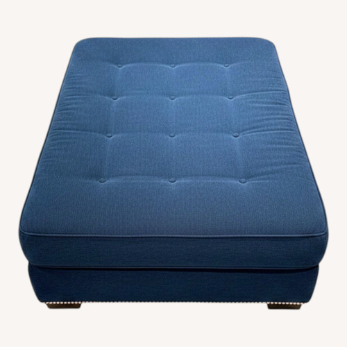 Used Blue Fabric Ottoman for sale on AptDeco