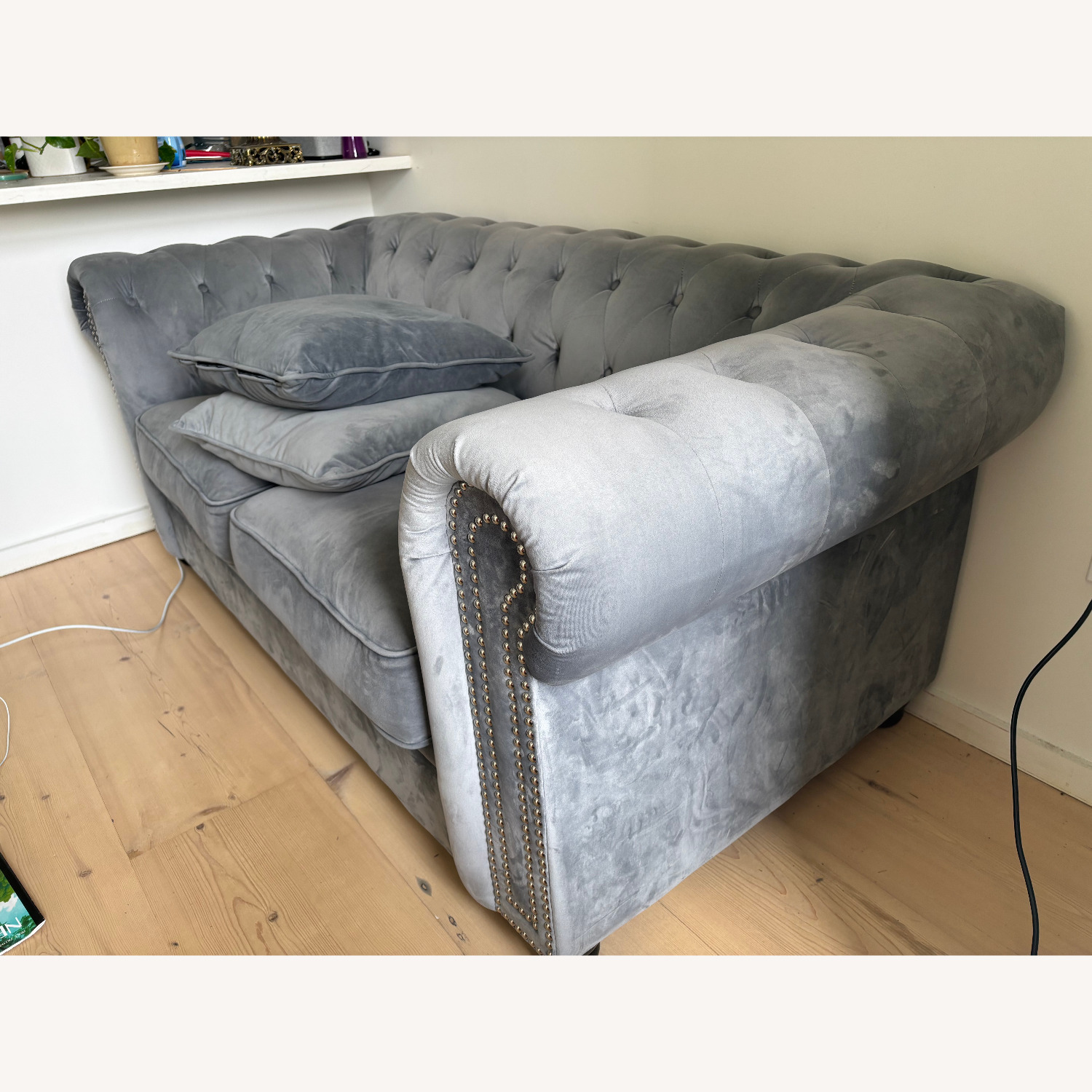 Wayfair Light Gray Fabric 2 Seater Sofa - image-3