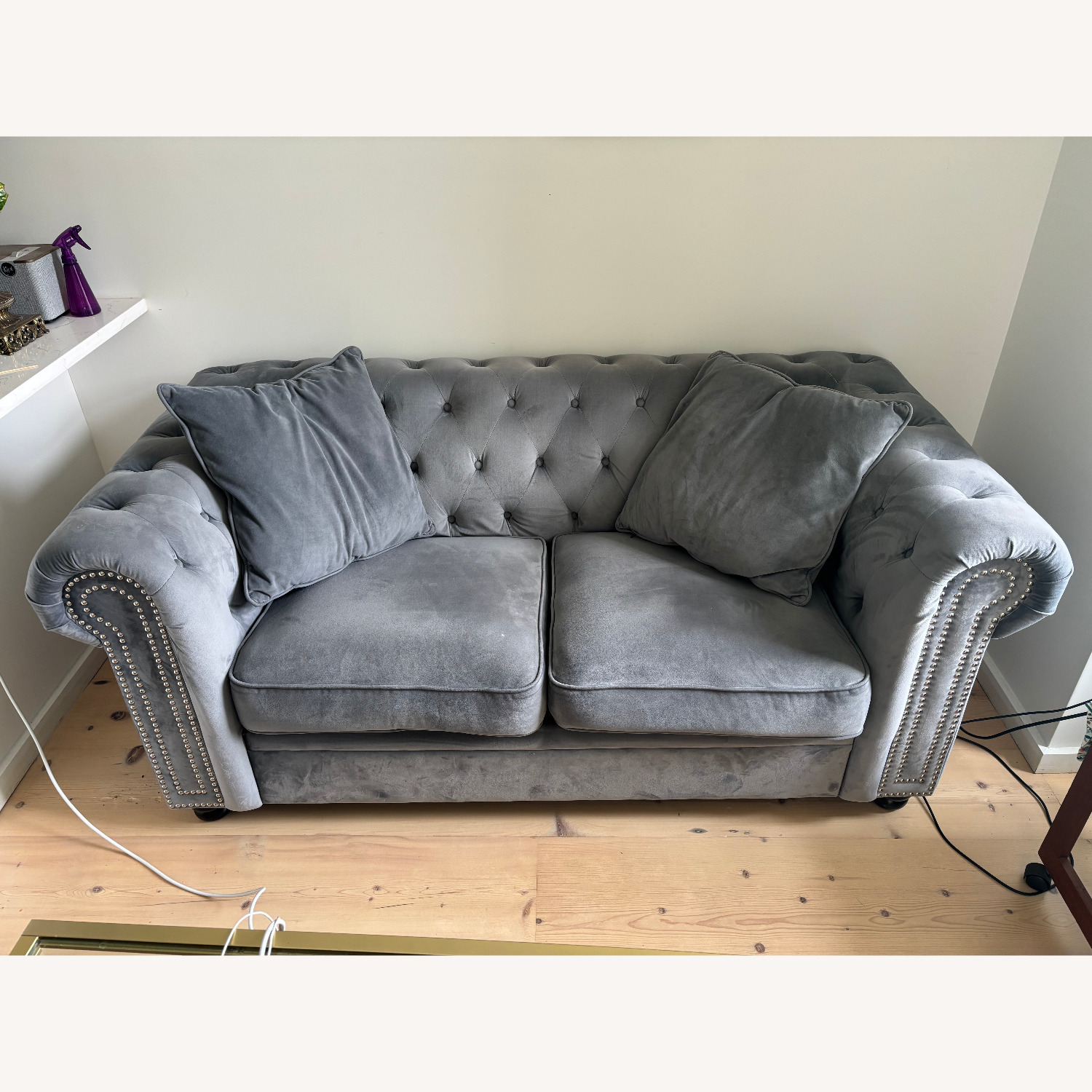 Wayfair Light Gray Fabric 2 Seater Sofa - image-1
