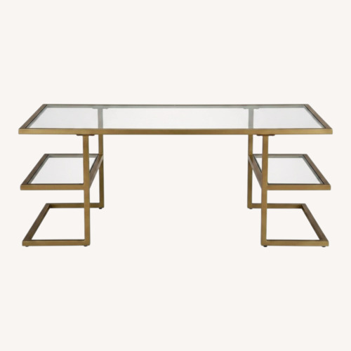 Used Wayfair Gold Glass Coffee Table for sale on AptDeco