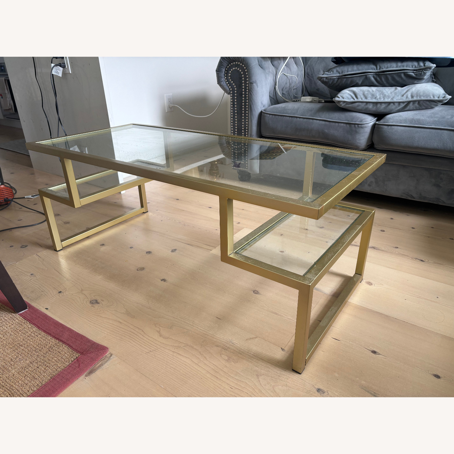 Wayfair Gold Glass Coffee Table - image-2