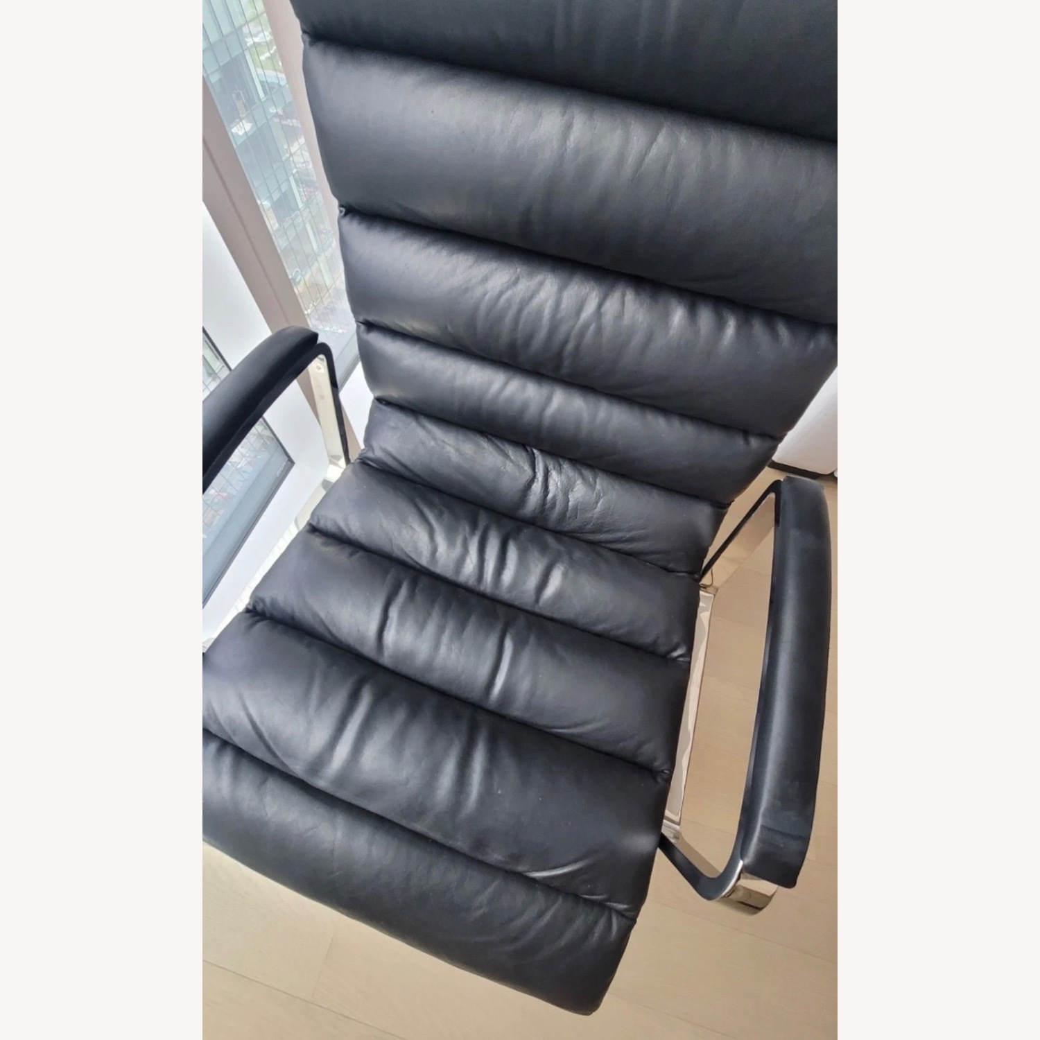 Restoration Hardware Oviedo Office Black Leather - image-4