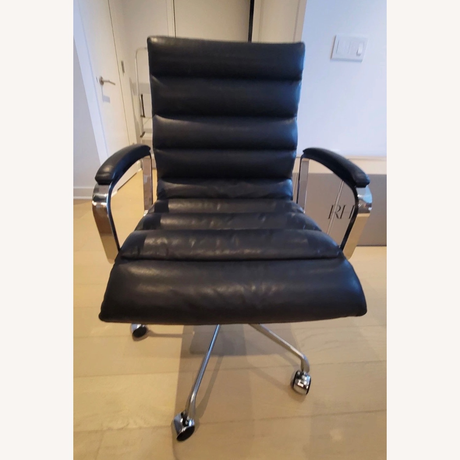 Restoration Hardware Oviedo Office Black Leather - image-8