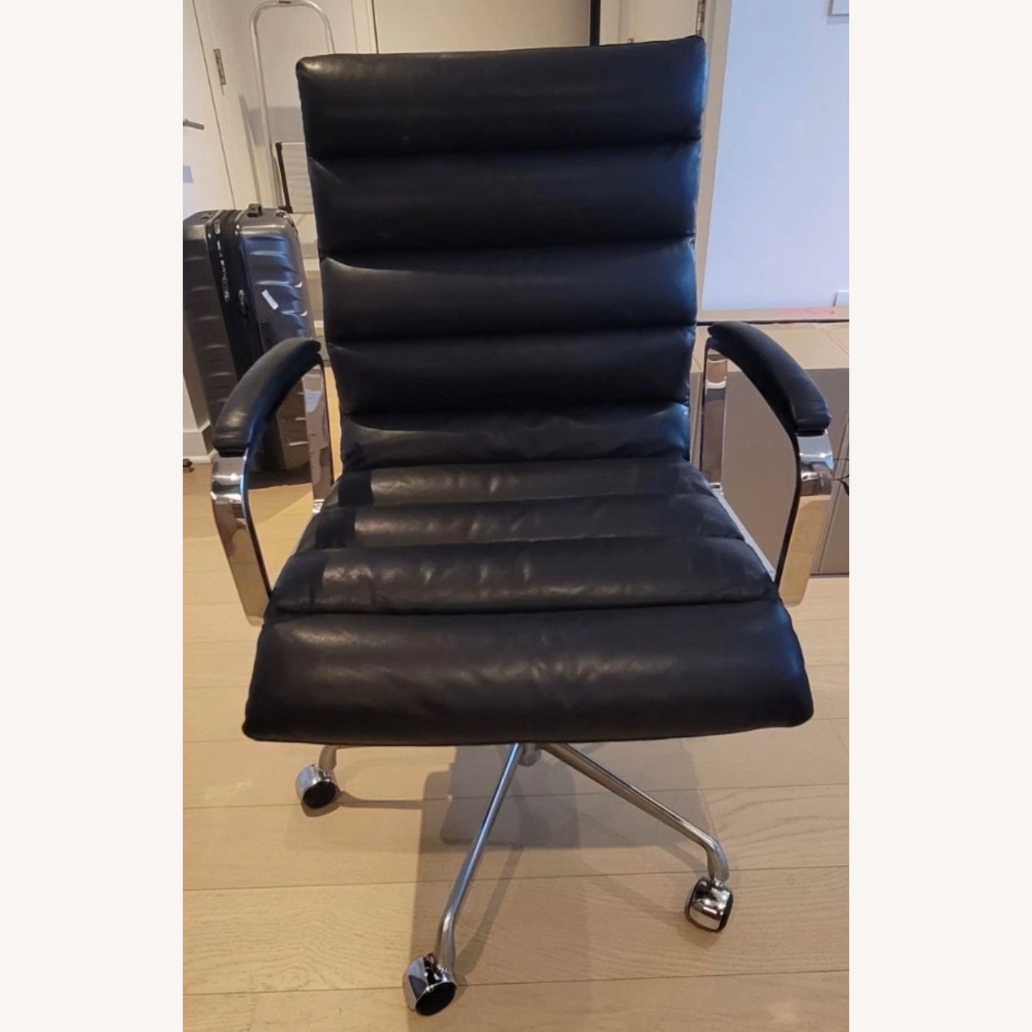 Restoration Hardware Oviedo Office Black Leather - image-3