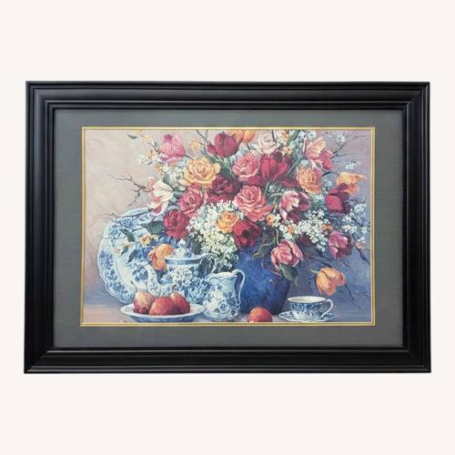 Used Vintage/Antique Finds Glass Wall Art Barbara Mock Symphony In Blue for sale on AptDeco