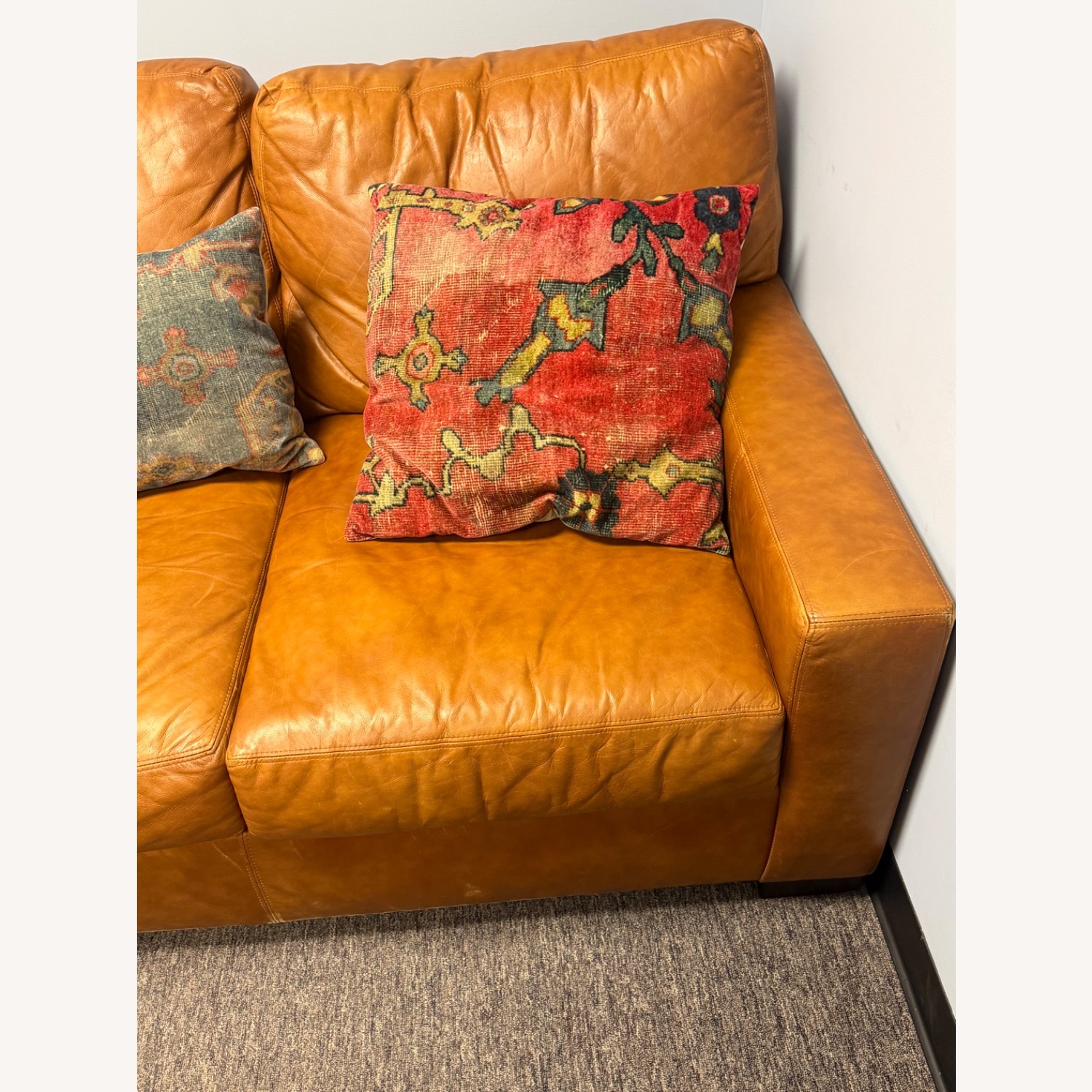 Pottery Barn Light Brown Leather 3+ Seater Sofa - image-4