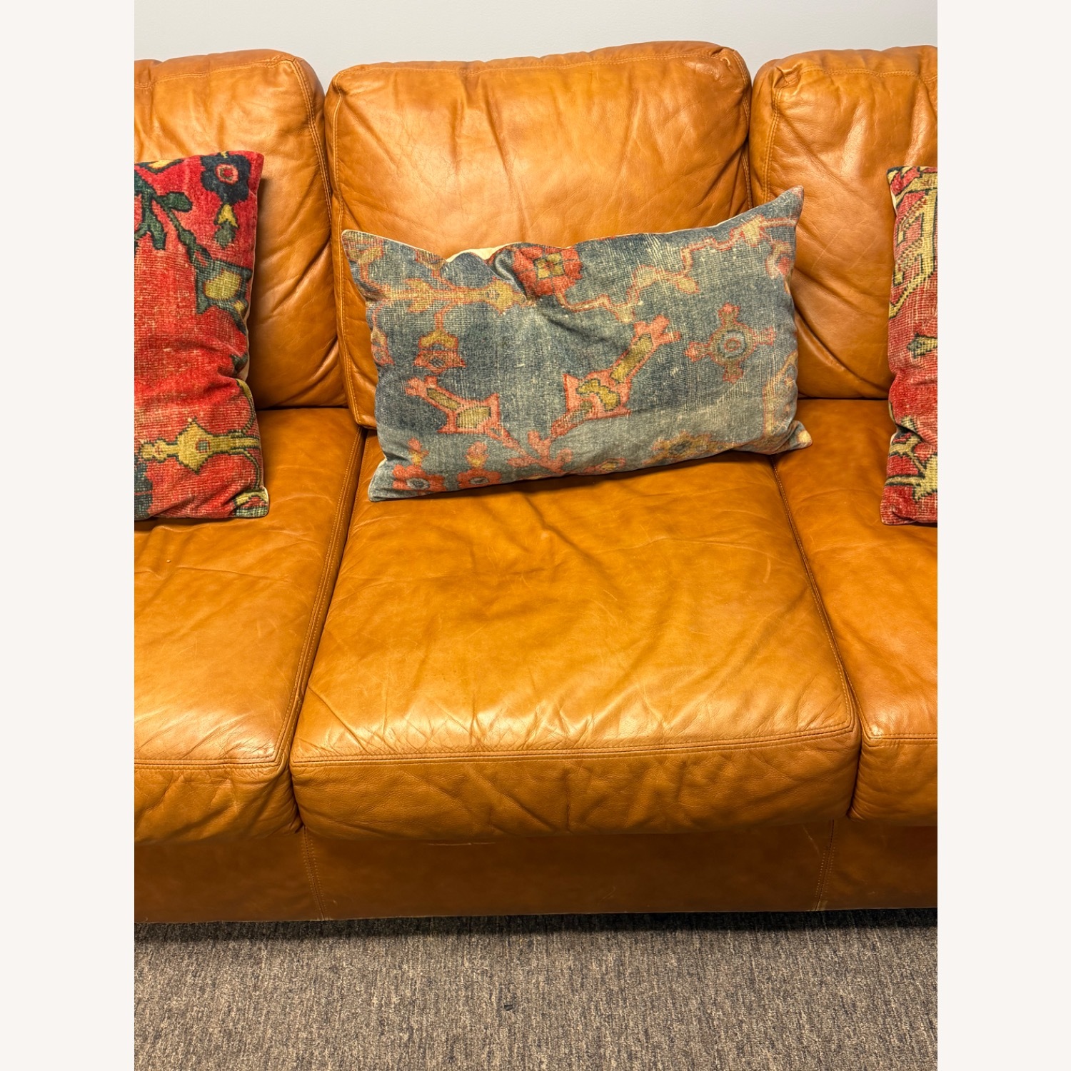 Pottery Barn Light Brown Leather 3+ Seater Sofa - image-3