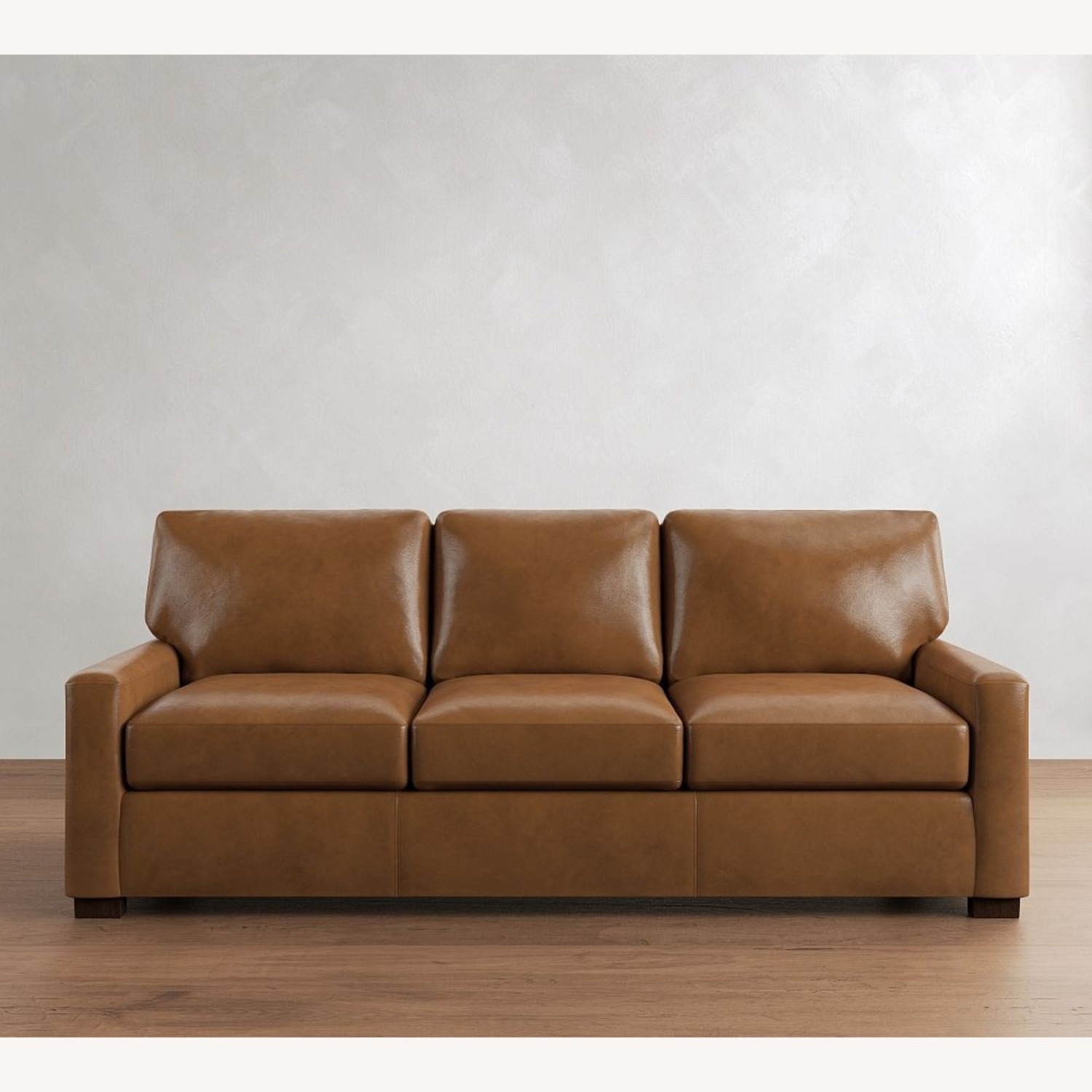 Pottery Barn Light Brown Leather 3+ Seater Sofa - image-5