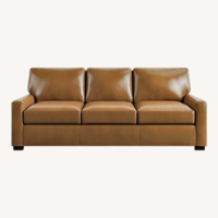 Pottery Barn Light Brown Leather 3+ Seater Sofa