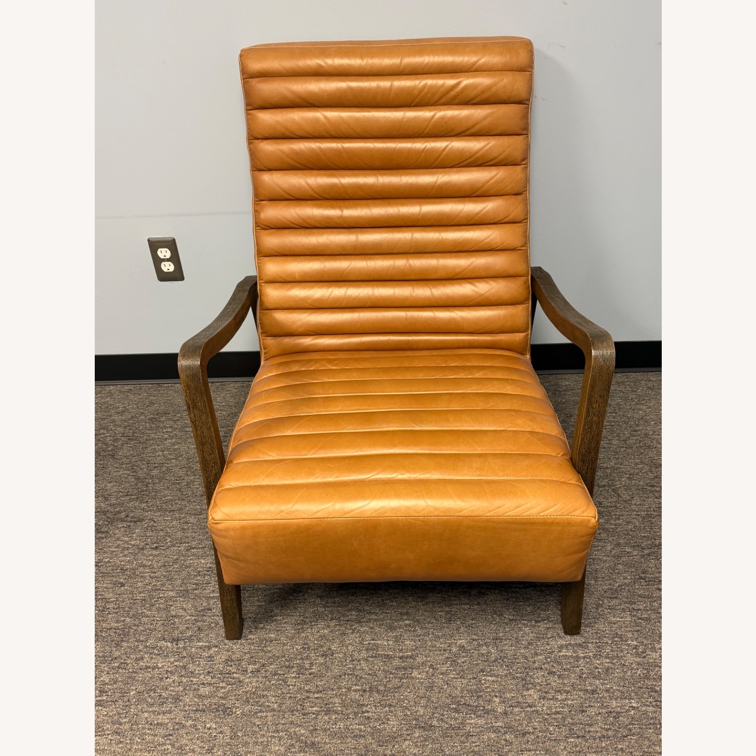 Pottery Barn Light Brown Leather Accent Chairs - image-1