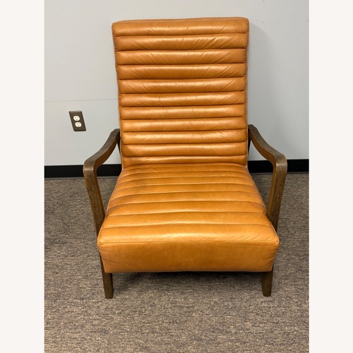 Used Pottery Barn Light Brown Leather Accent Chairs for sale on AptDeco