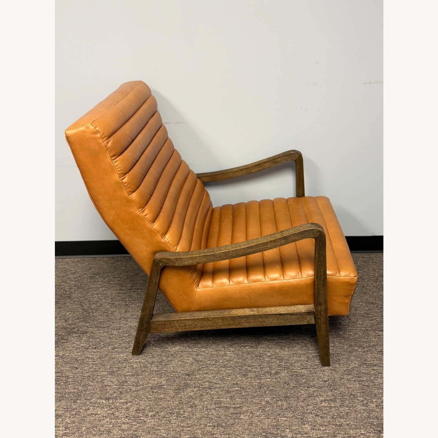 Pottery Barn Light Brown Leather Accent Chairs - image-2