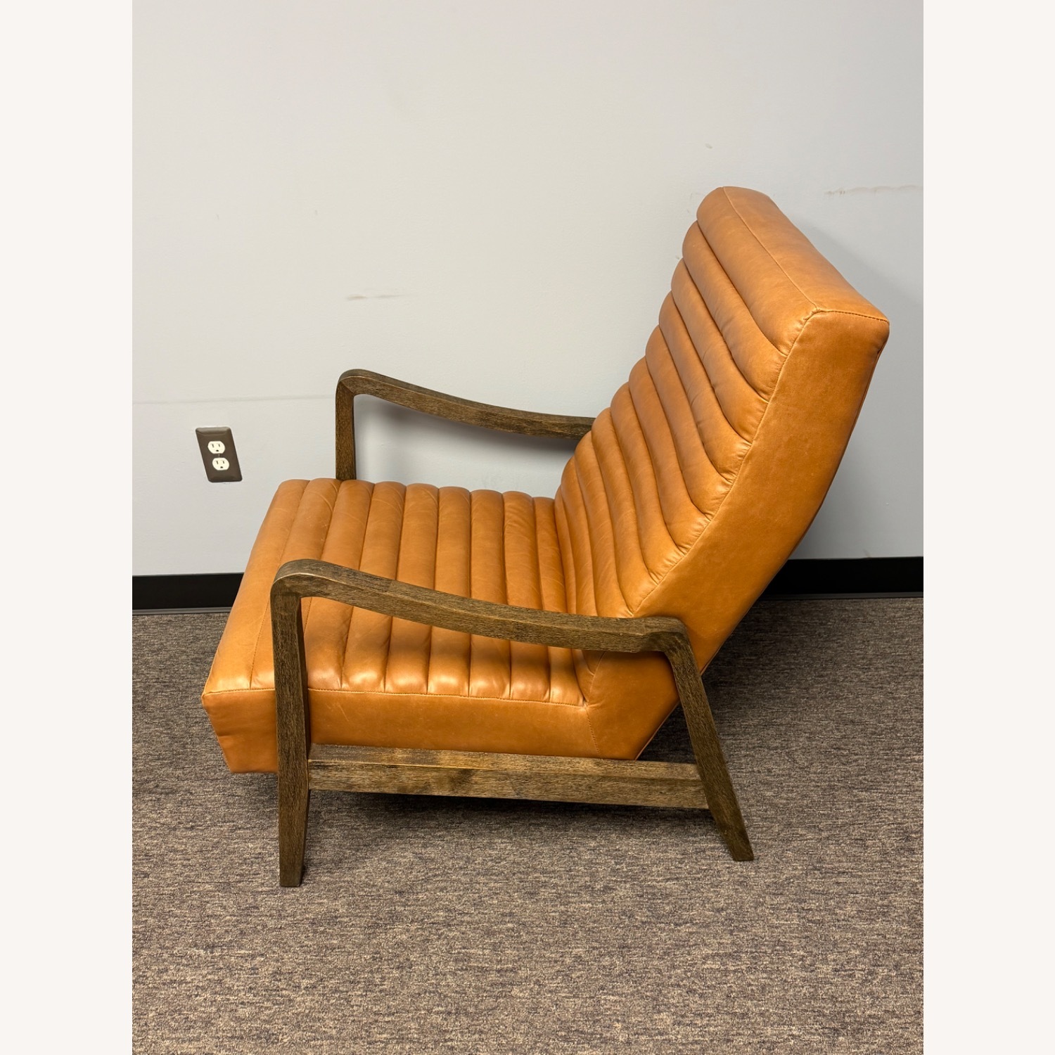 Pottery Barn Light Brown Leather Accent Chairs - image-3