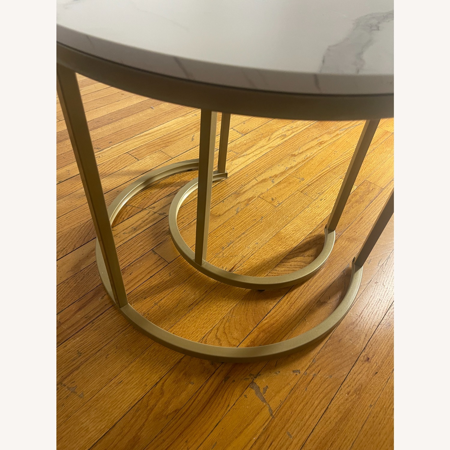 Amazon 2 Stackable White Wood Veneer Coffee Tables - image-3
