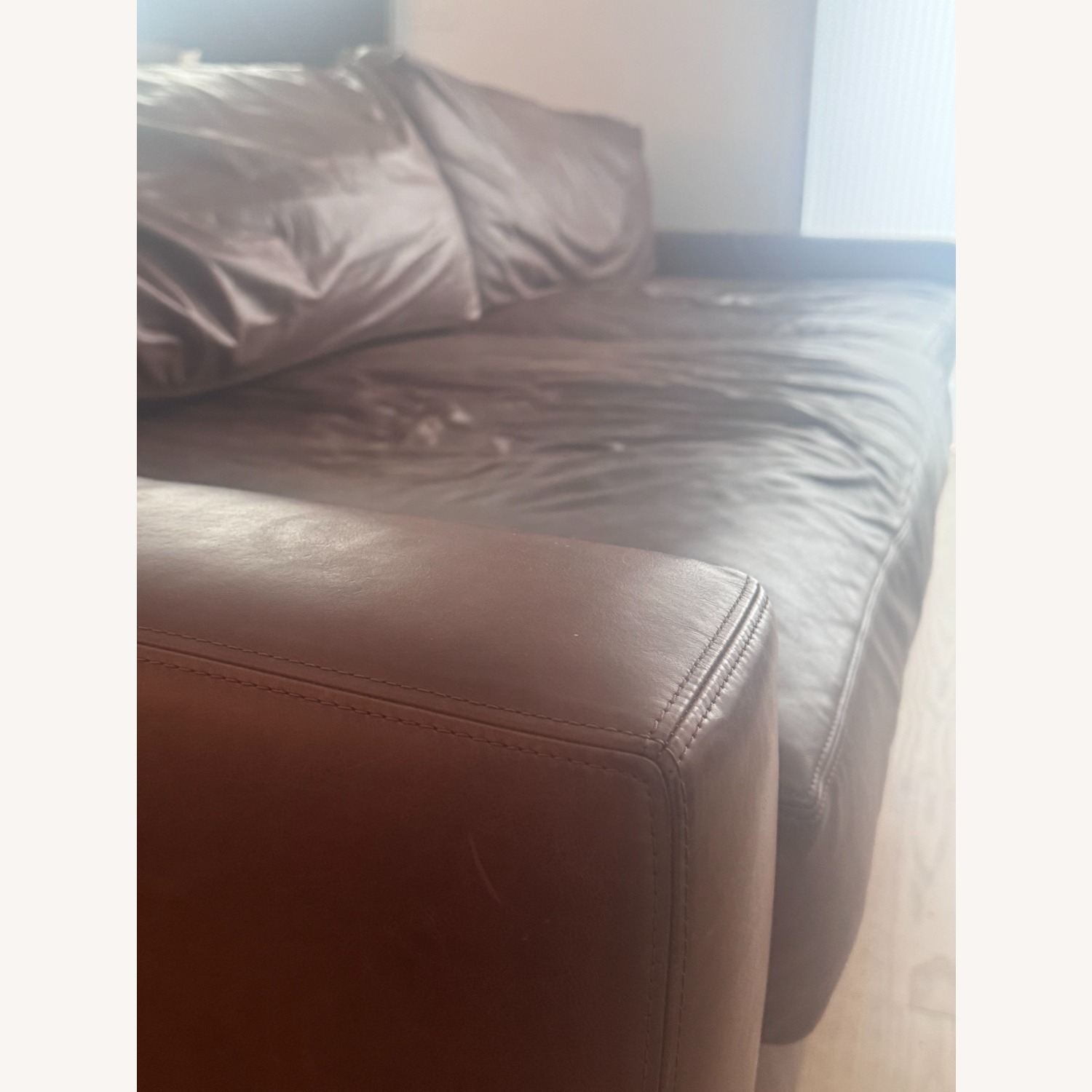 Restoration Hardware Dark Brown 3+ Seater Sofa - image-3