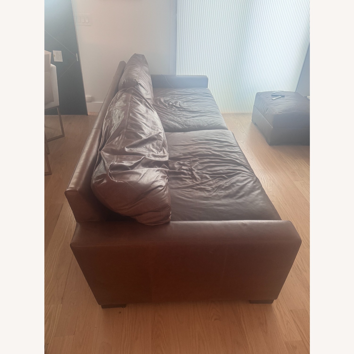 Restoration Hardware Dark Brown 3+ Seater Sofa - image-1