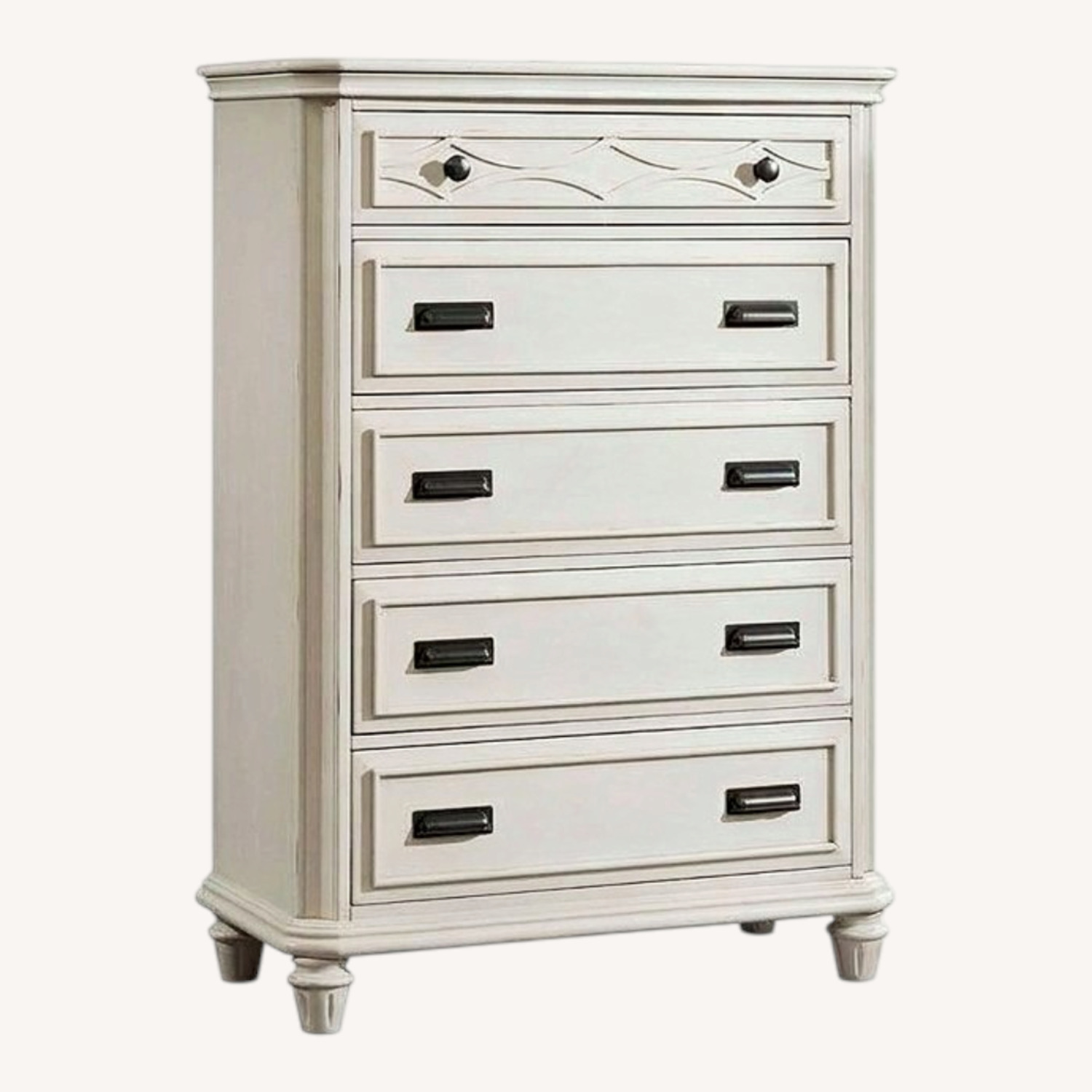 5 Drawer Chest With Flip Top Vanity Mirror - image-0