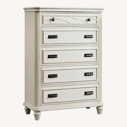 Used 5 Drawer Chest With Flip Top Vanity Mirror for sale on AptDeco