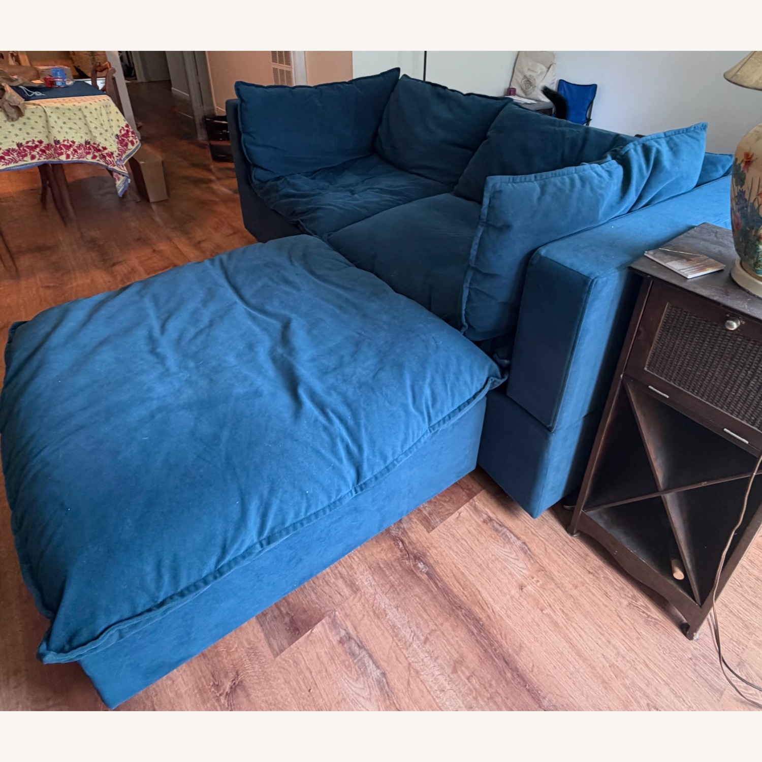 Albany Park Kova Blue Velvet 2 Piece Sectional - image-2