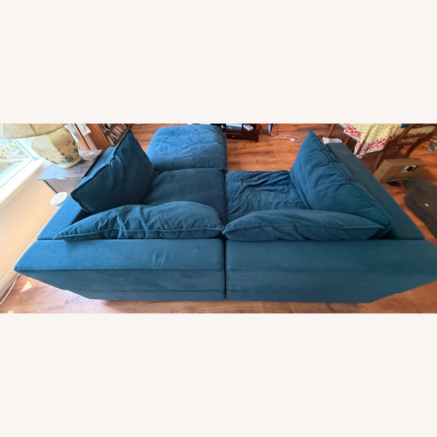 Albany Park Kova Blue Velvet 2 Piece Sectional - image-3