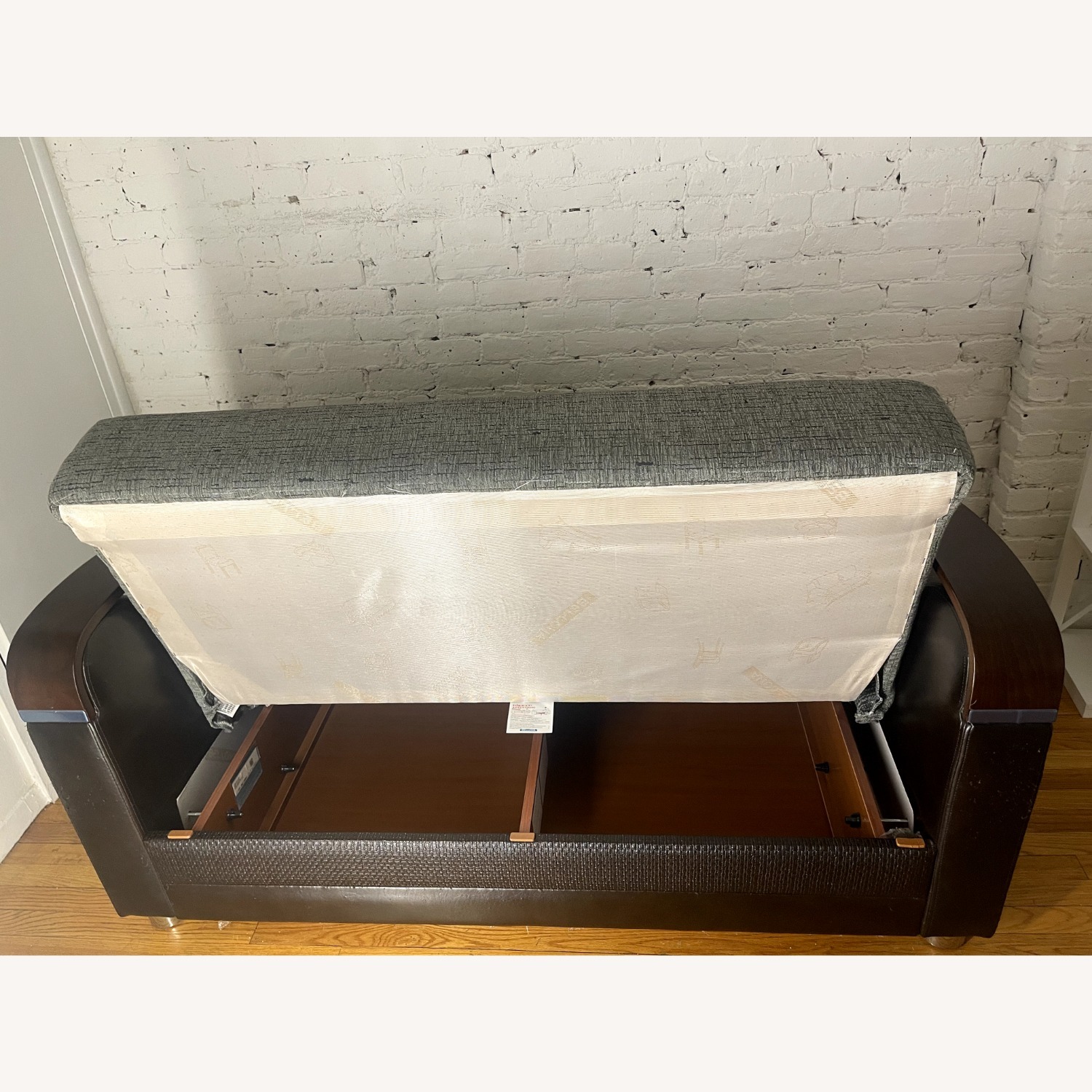 Beliani Luna Sleeper Loveseat w Storage & Matching Pillows - image-7