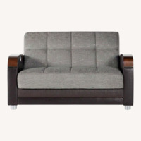 Beliani Luna Sleeper Loveseat w Storage & Matching Pillows