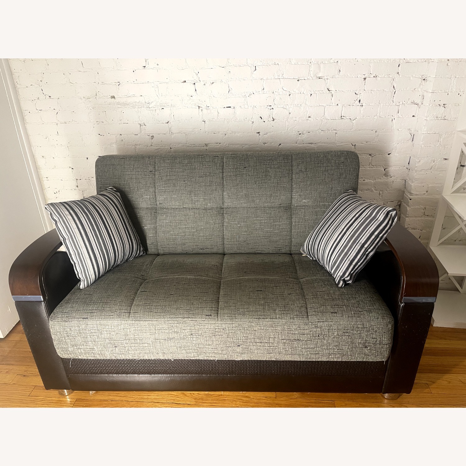 Beliani Luna Sleeper Loveseat w Storage & Matching Pillows - image-1