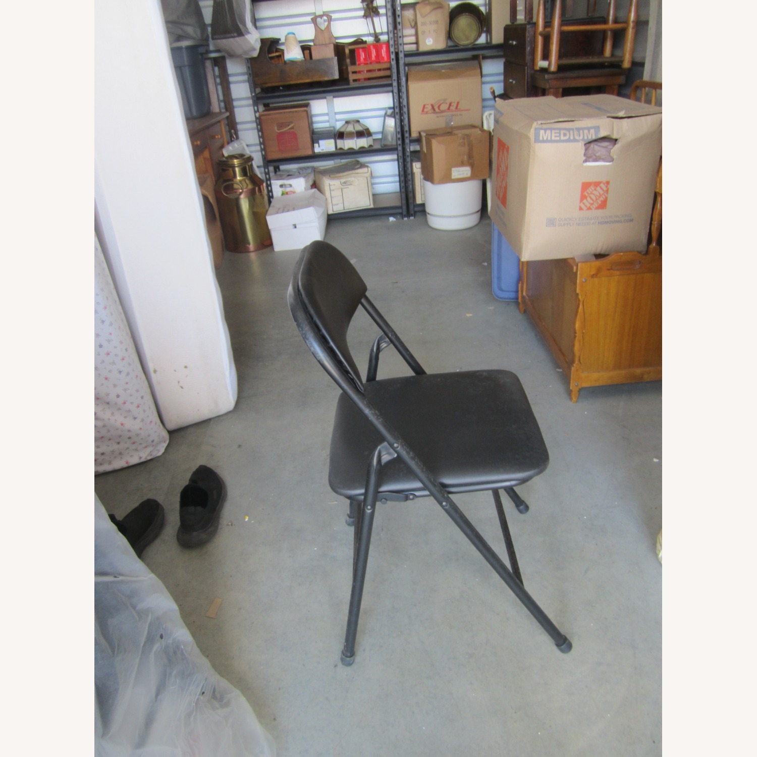 Black Metal Accent Chairs Folding Chairs - image-4