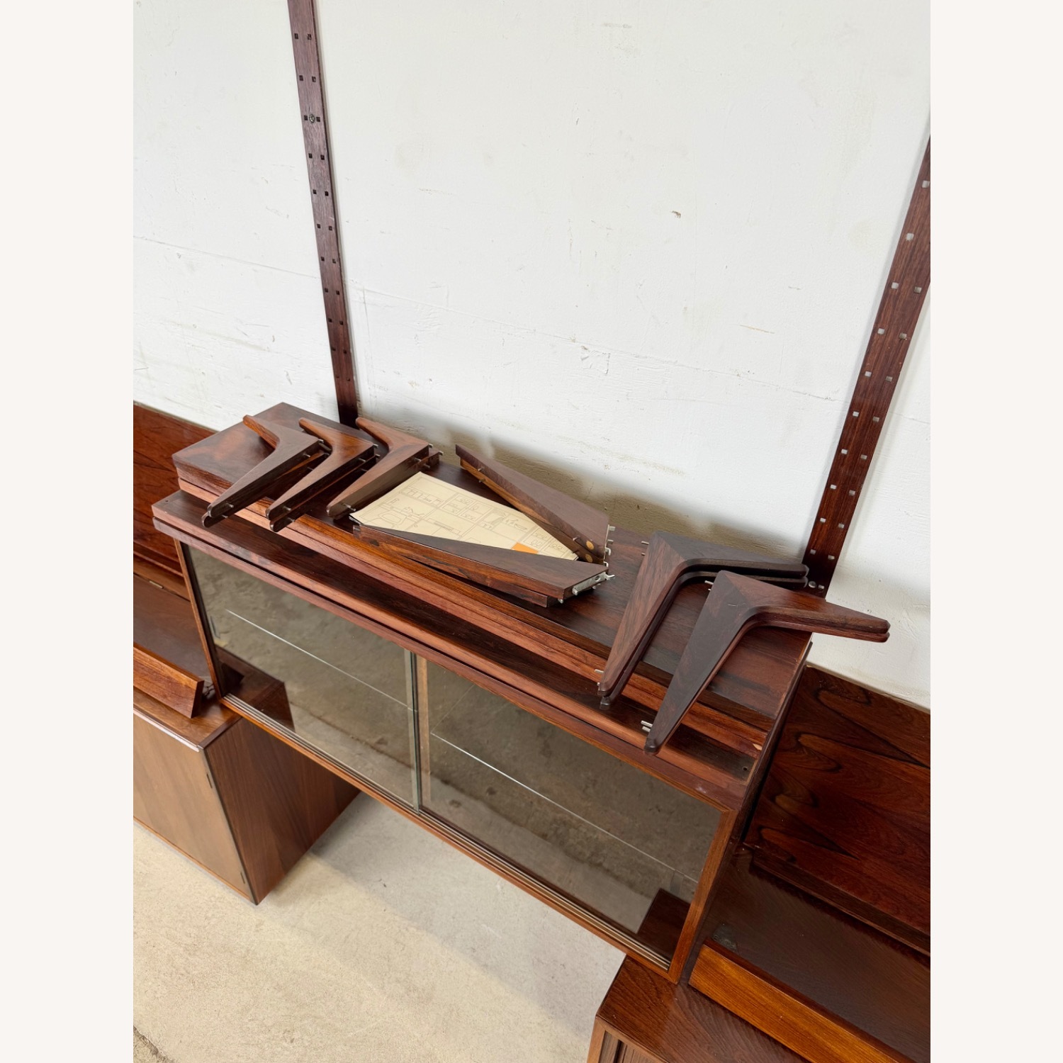 MCM Danish Rosewood Three-Bay Modular Wall Unit - image-5