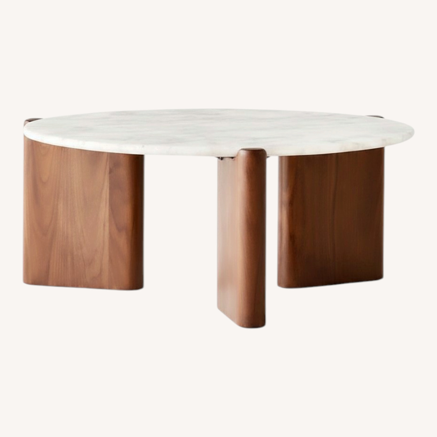 CB2 Quartz and Wood Coffee Table - image-0