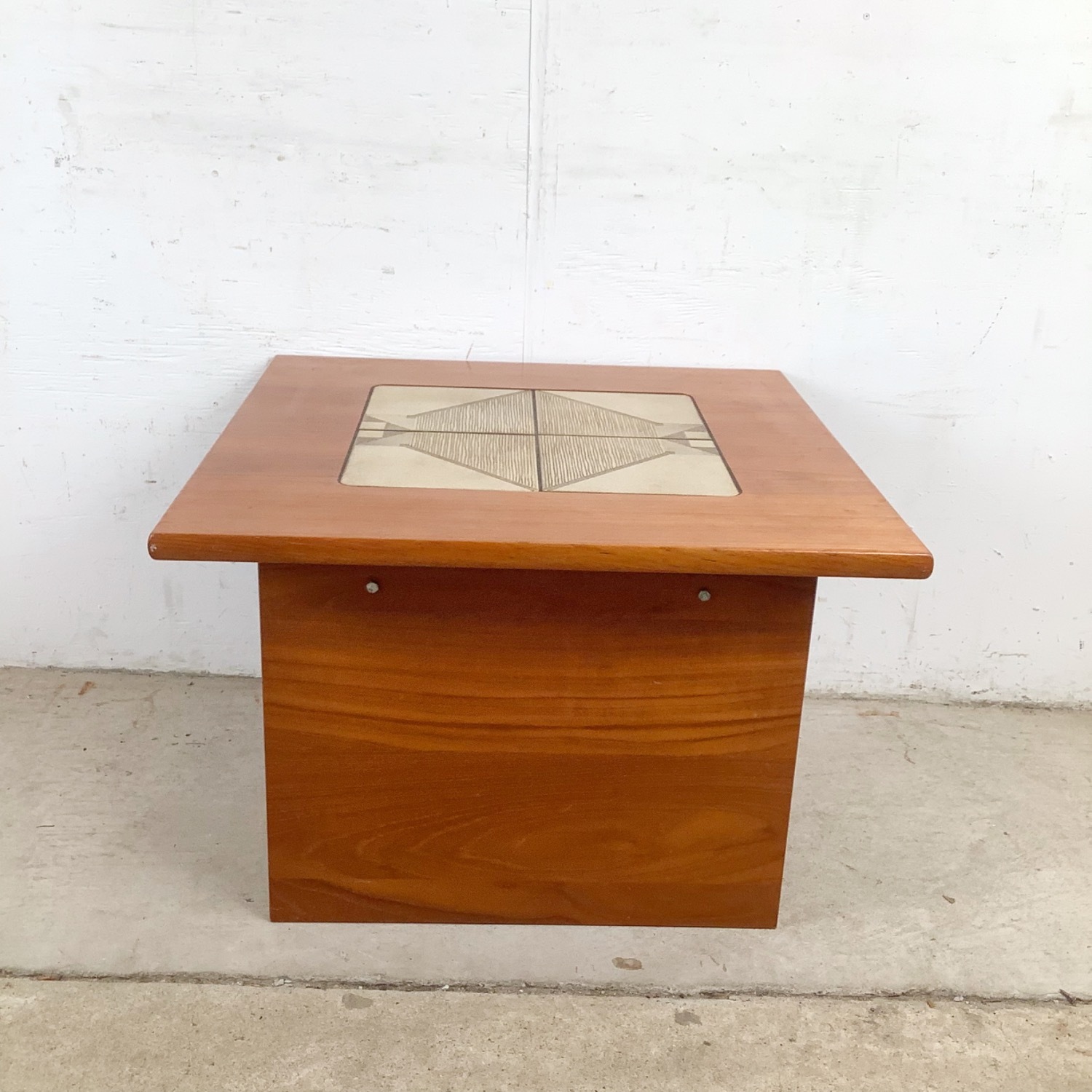  Vintage Danish Modern Teak & Tile Side Table - image-3