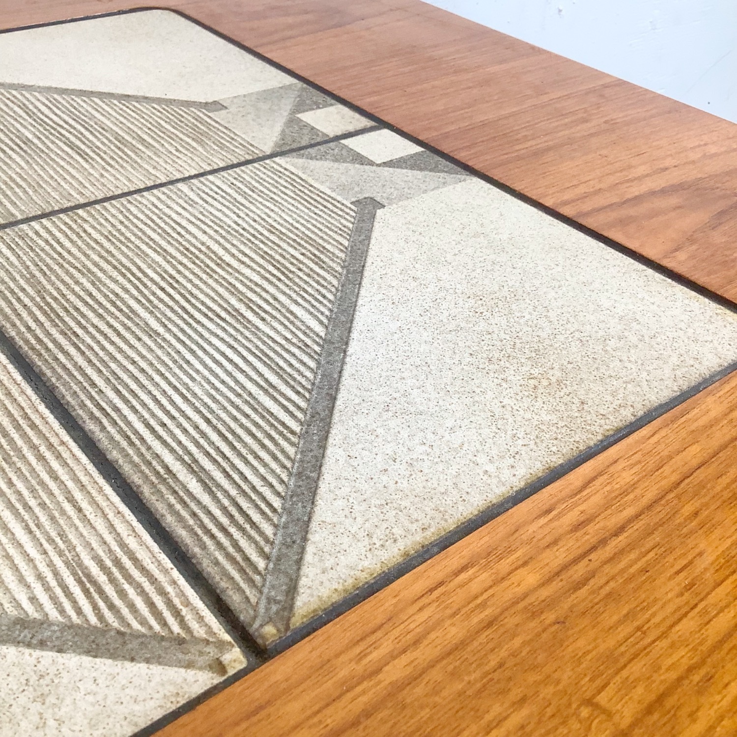  Vintage Danish Modern Teak & Tile Side Table - image-8