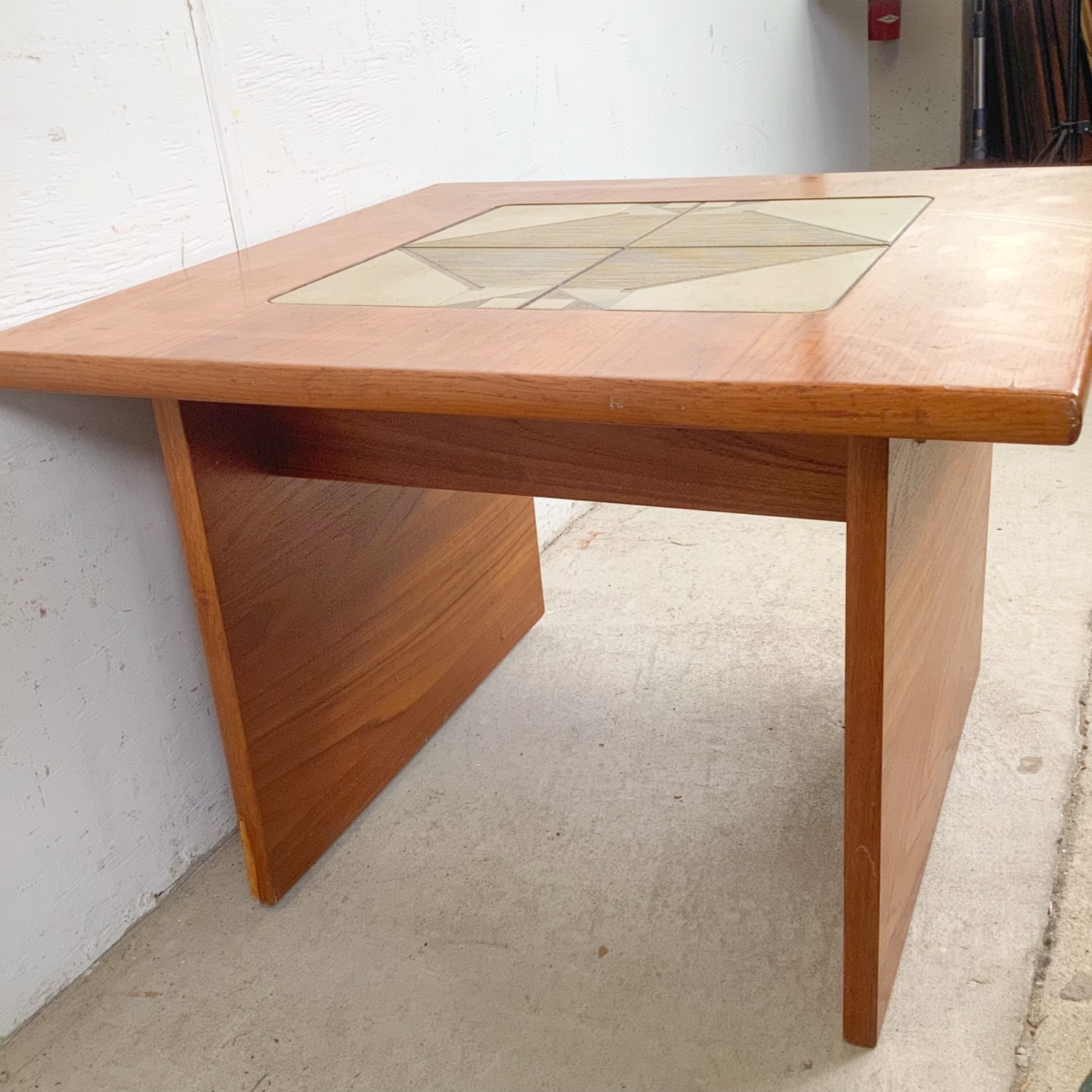  Vintage Danish Modern Teak & Tile Side Table - image-9