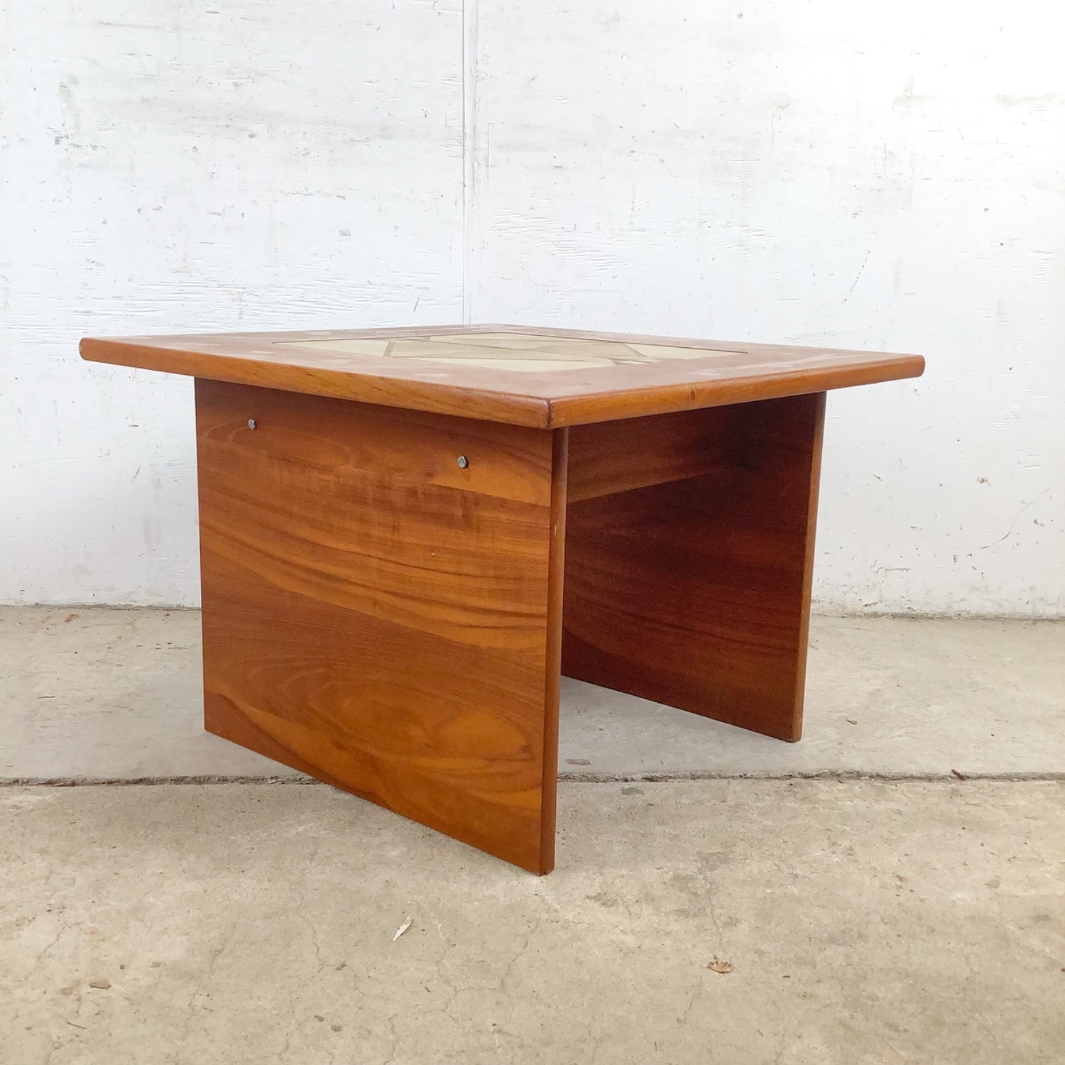  Vintage Danish Modern Teak & Tile Side Table - image-5