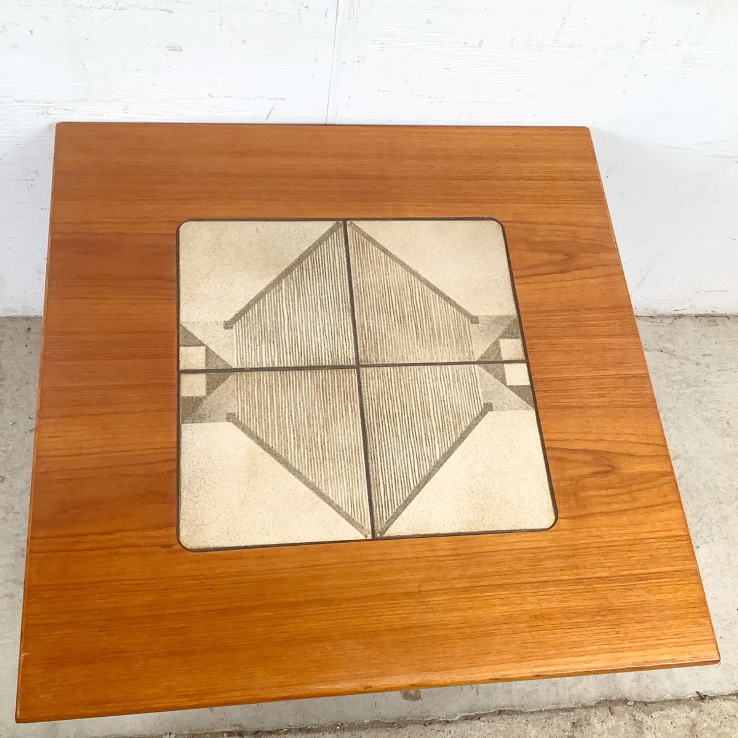  Vintage Danish Modern Teak & Tile Side Table - image-4