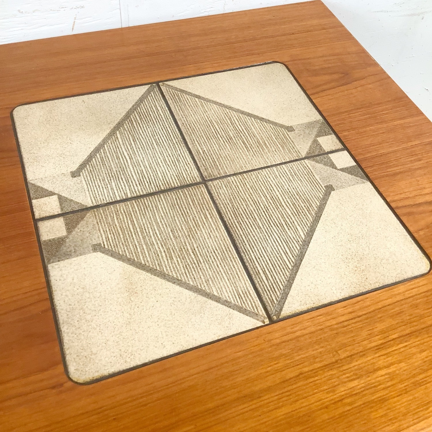  Vintage Danish Modern Teak & Tile Side Table - image-6