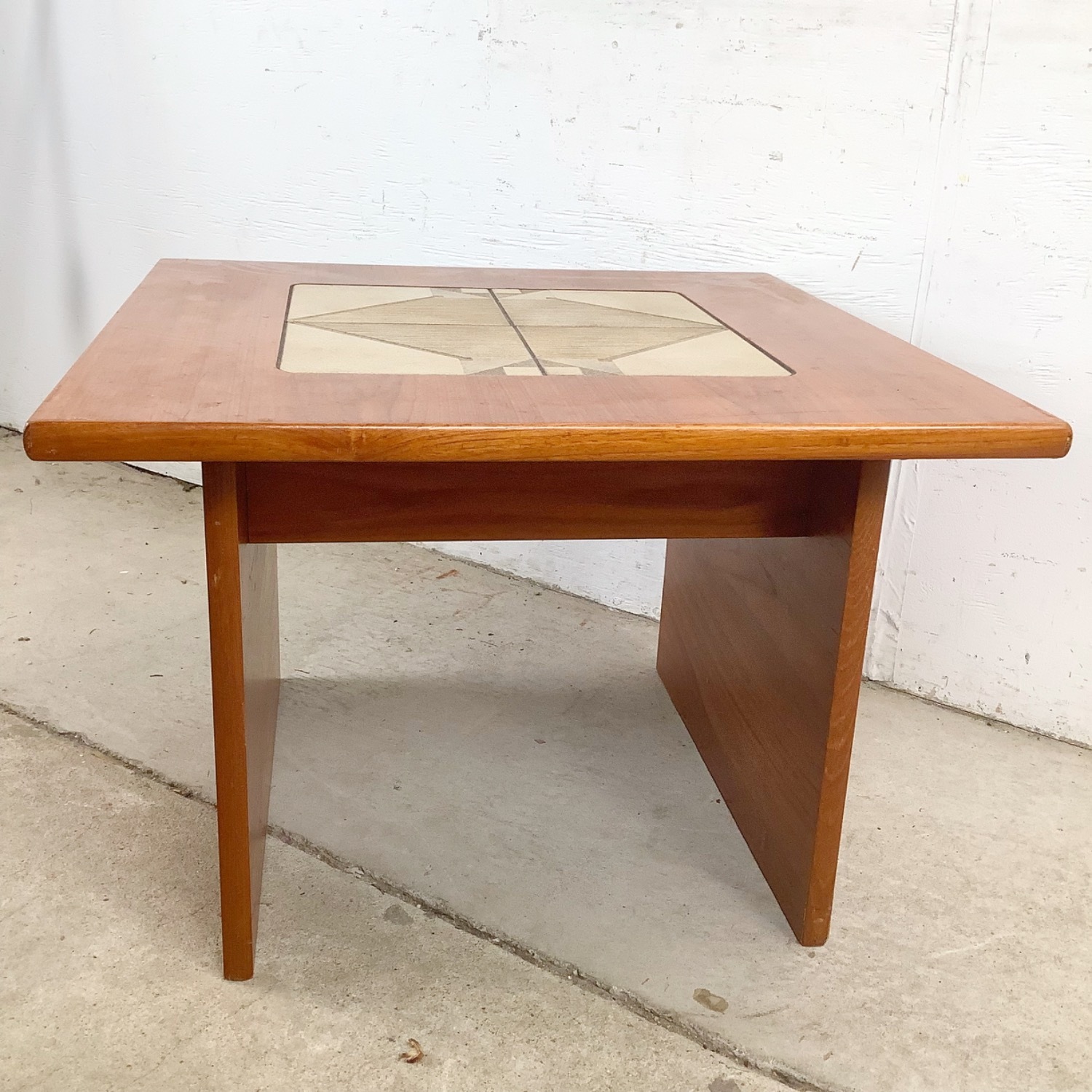  Vintage Danish Modern Teak & Tile Side Table - image-10
