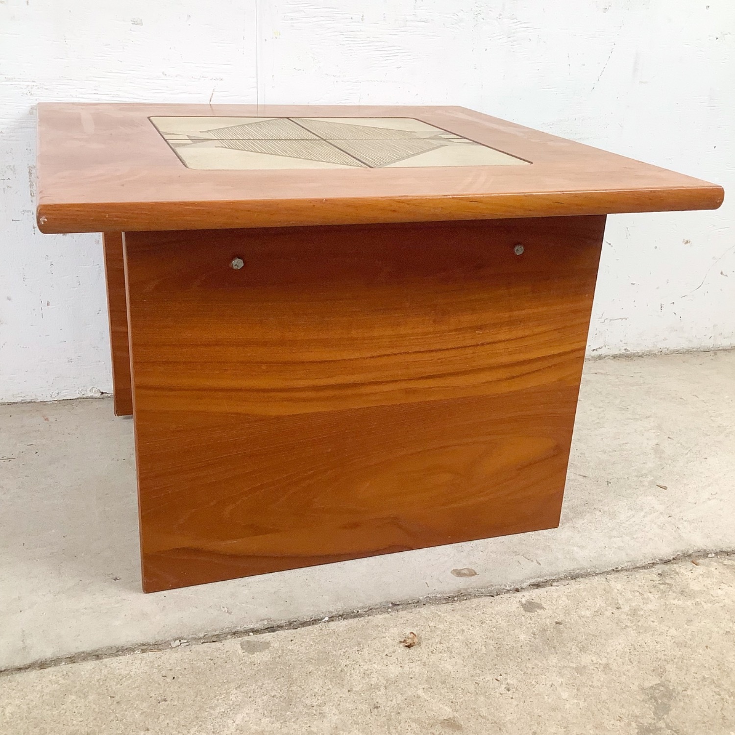  Vintage Danish Modern Teak & Tile Side Table - image-7