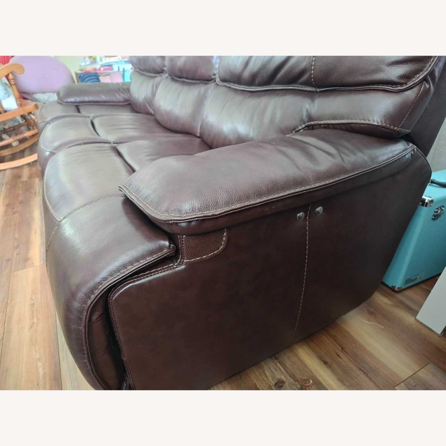 Raymour & Flanigan Dark Brown 3+ Seater Sofa - image-3