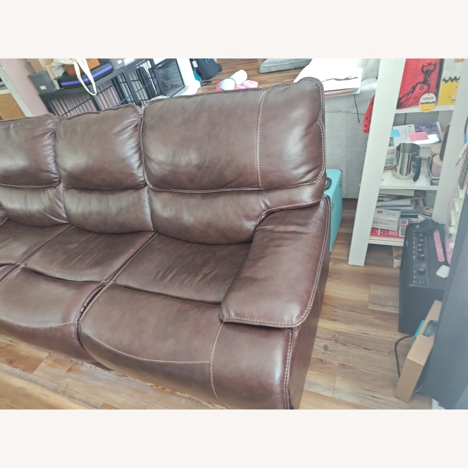 Raymour & Flanigan Dark Brown 3+ Seater Sofa - image-8