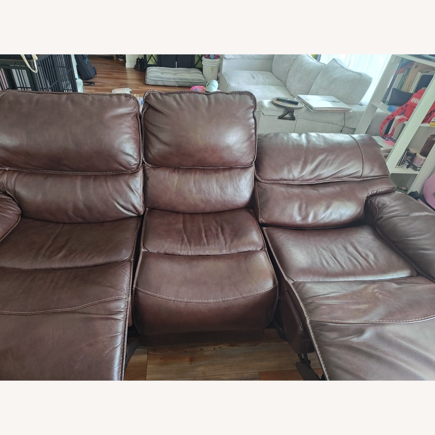 Raymour & Flanigan Dark Brown 3+ Seater Sofa - image-10