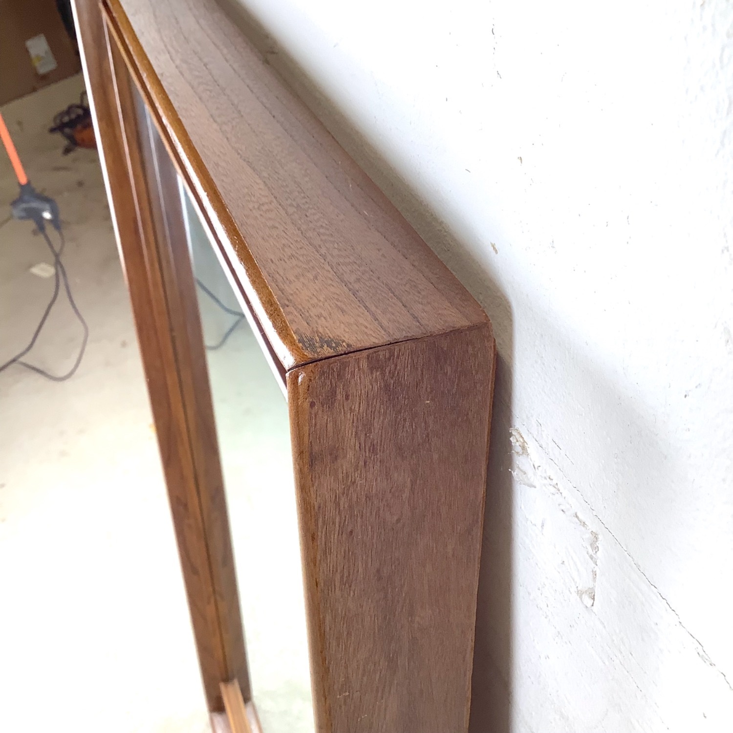 Vintage Walnut & Pecan Mirror Mid-Century - image-13