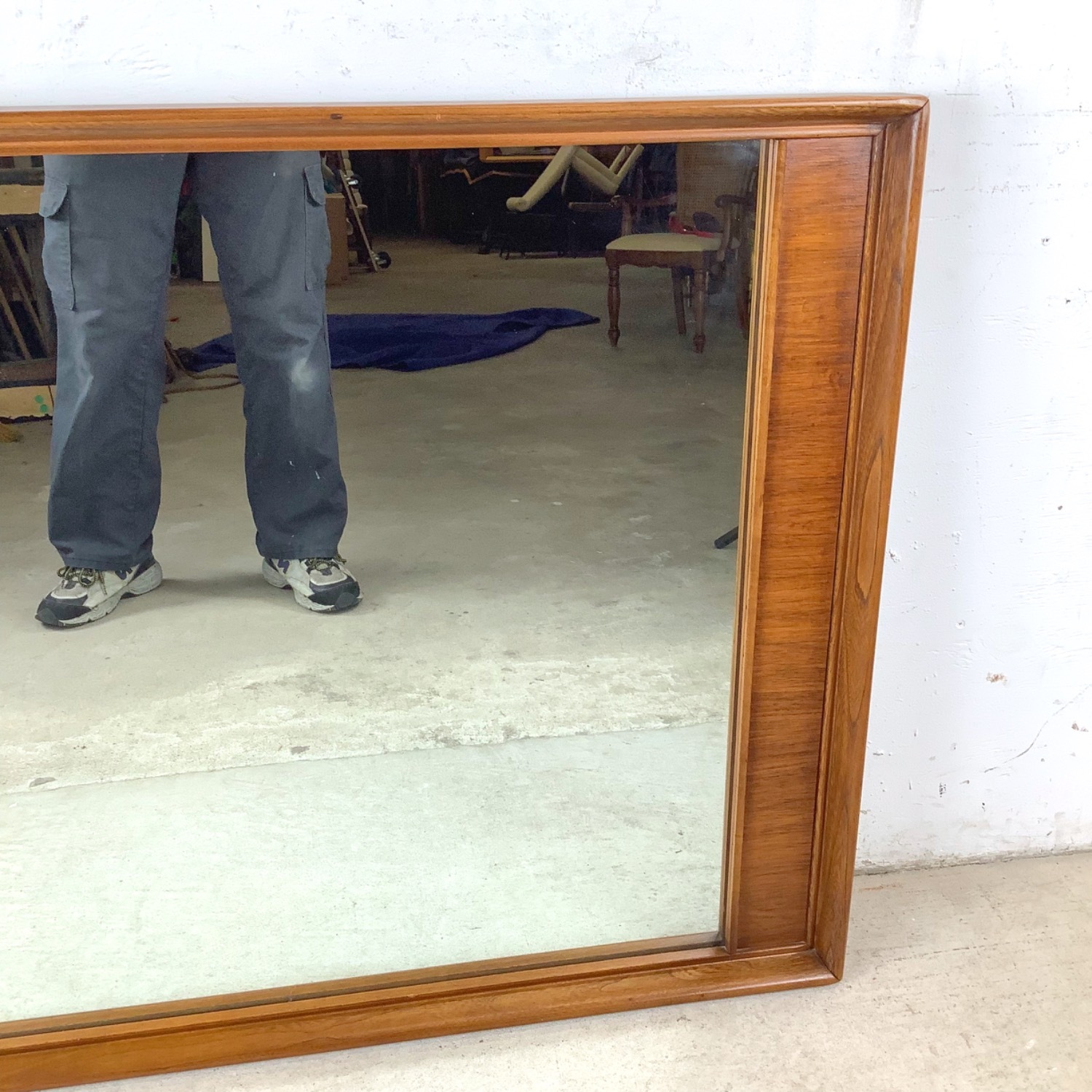 Vintage Walnut & Pecan Mirror Mid-Century - image-20